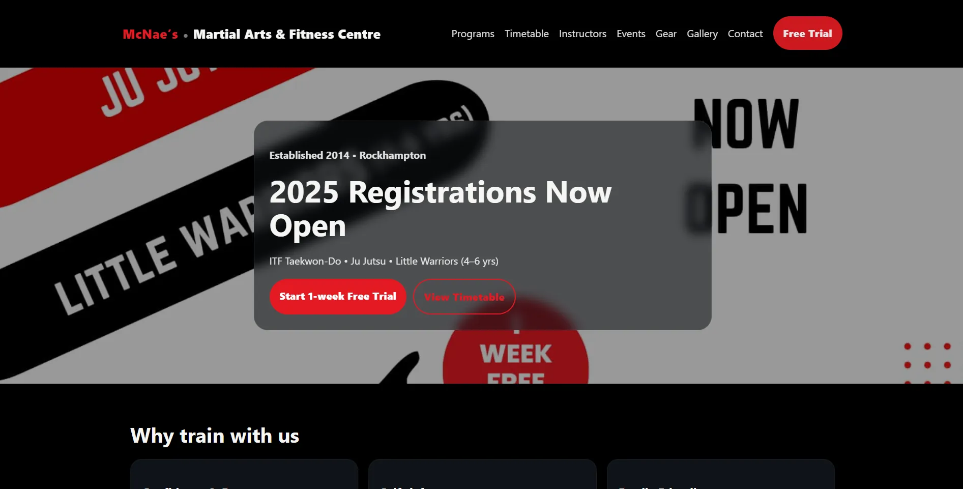 McNae’s upcoming website — desktop preview